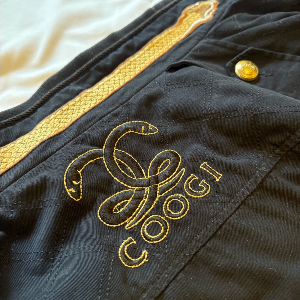 COOGI Jacket with Gold Accents and Hand Embroidery